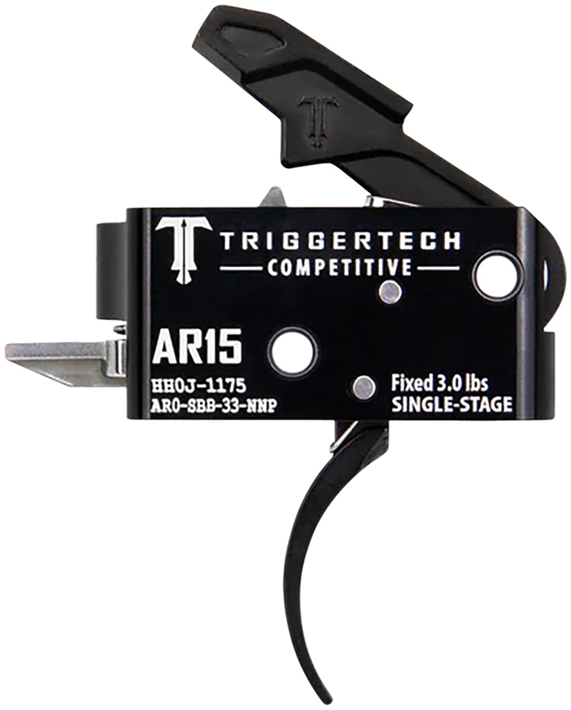 TriggerTech AR0SBB33NNP Competitive  Pro Curved Single-Stage 3 lbs Fixed for AR-15