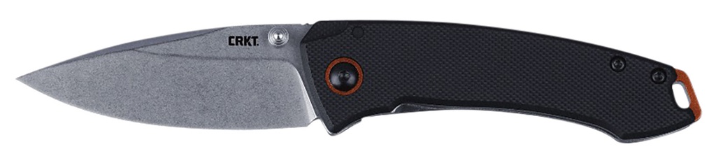 Columbia River CRKT 2522 Tuna  Compact 2.73" Plain Stonewashed 8Cr13MoV SS Blade, Black G10/SS Handle, Includes Pocket Clip