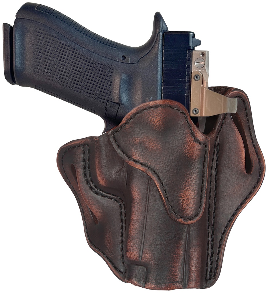 1791 Gunleather ORBH23VTGR BH2.3 Optic Ready OWB Size 2.3 Vintage Leather Belt Slide Compatible w/Glock 17/20/21/22/31/34/35/40/41/ Ruger 95/American Right Hand