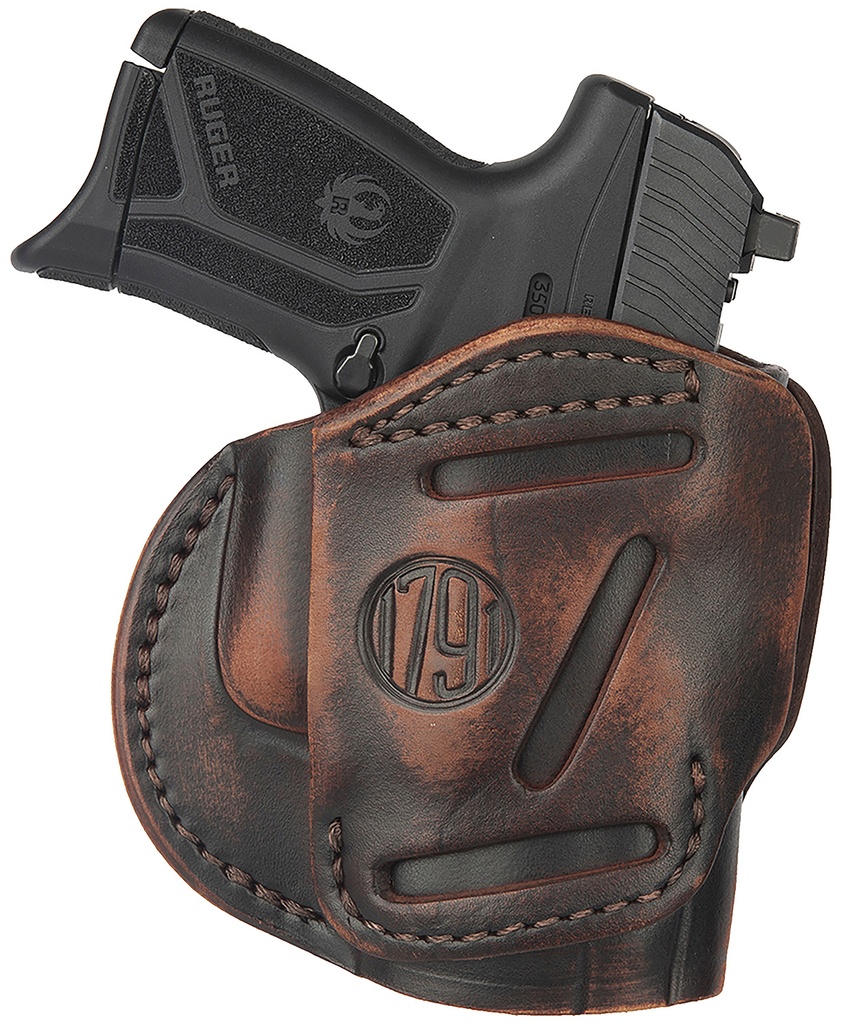 1791 Gunleather 3WH4VTGA 3-Way  IWB/OWB Size 04 Vintage Leather Belt Loop Fits Springfield XD Fits Walther PPS Fits Springfield XDS Fits Taurus G2C Ambidextrous Hand