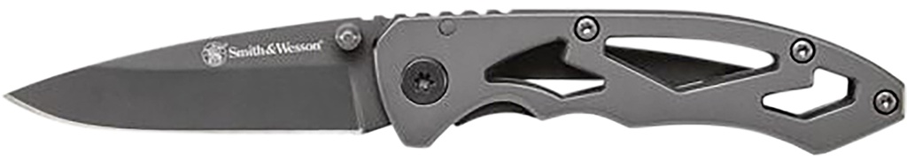 SW Knives Smith & Wesson Knives CK400CP Skeletonized  2.20" Folding Drop Point Plain Stainless Steel Blade 3.20" Handle Includes Pocket Clip