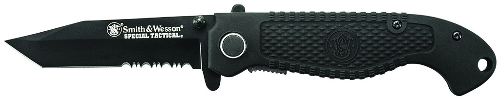 SW Knives Smith & Wesson Knives CKTACBSCP Special Tactical  3.50" Folding Part Serrated Stainless Steel Blade 4.60" Black