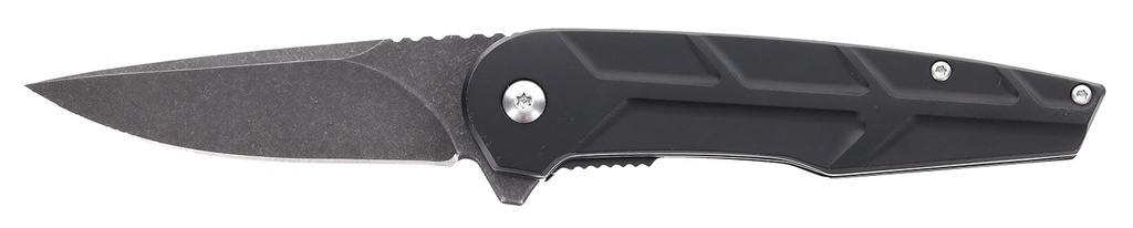 Schrade 1159329 Reckon  3.25" Folding Drop Point Plain Dark Stonewash D2 Steel Blade 4.40" Black Aluminum Handle