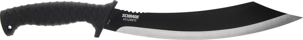 Schrade 1182527 Decimate Parang  11.75" Fixed Parang Plain Black Black Oxide 3Cr13 Steel Blade 6.75" Black Rubber Overmold Handle Includes Sheath