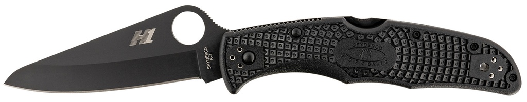 Spyderco C91PBBK2 Pacific Salt 2 3.78" Folding Drop Point Plain Black H2 Steel Blade/ Black Textured FRN Handle
