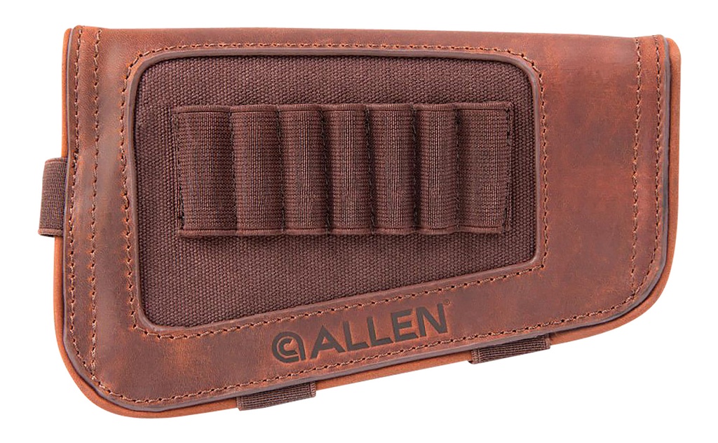 Allen 8517 New Castle Buttstock Cartridge Carrier Brown Leather 7rd Rifle Buttstock Mount