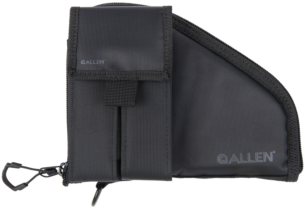 Allen 78-7 Pistol Case  W/Mag Pouch Black Nylon Fits Compact Handguns