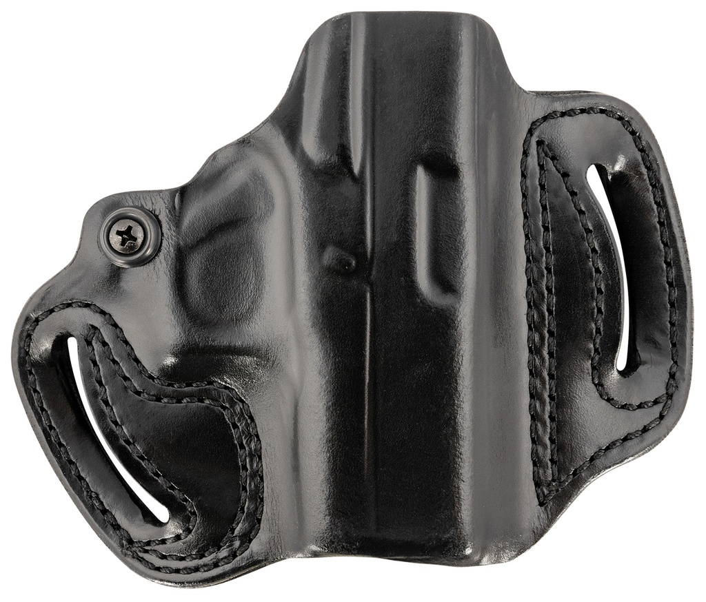 DeSantis Gunhide 086BA8BZ0 Mini Slide  OWB Black Leather Belt Slide Fits Glock 43/43x/48 Belt 1.75" Wide Black Hand