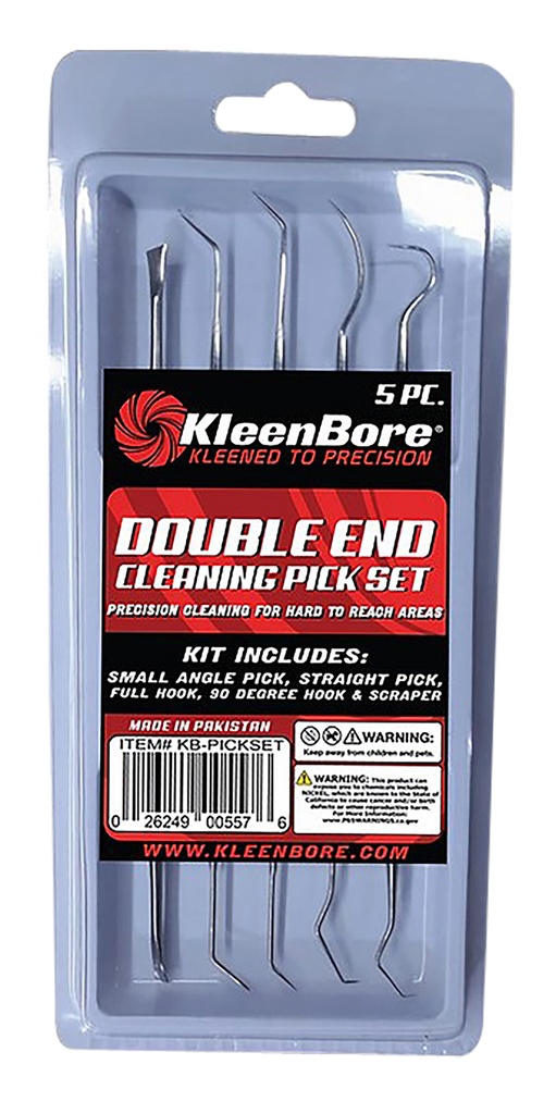 Kleen-Bore KleenBore KB-PICKSET Stainless Steel Double Ended Gun Pick Set