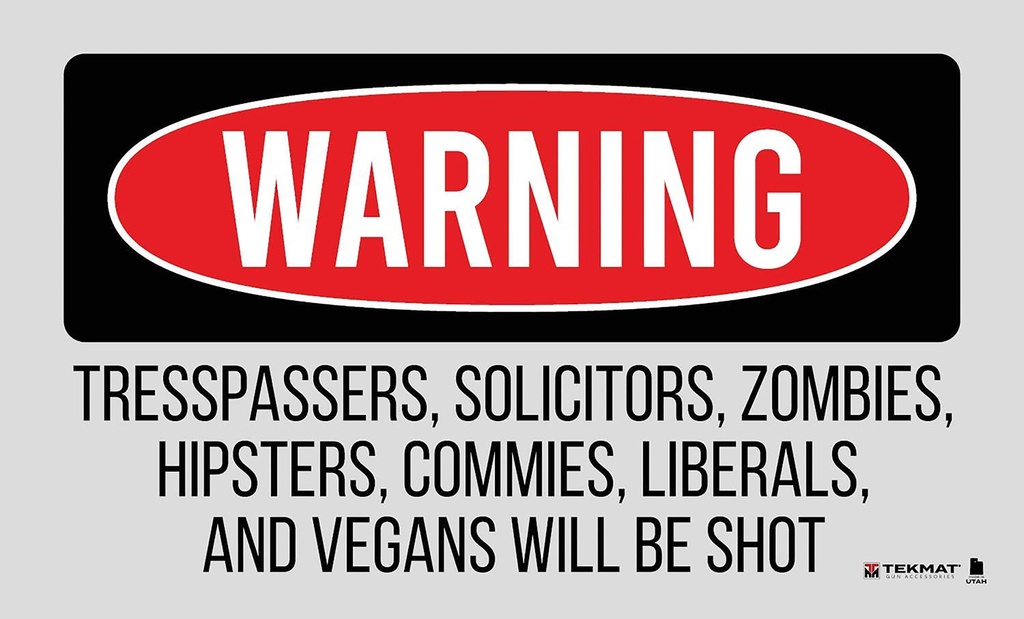 BECK TEK, LLC (TEKMAT) TekMat TEK42TRESPASSERS Trespassers Will Be Shot Door Mat Multi-Color Rubber 25"x42"