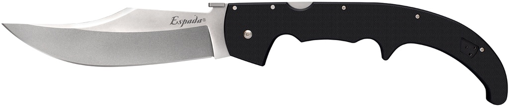 Cold Steel CS62MGC Espada  XL 7.50" Folding Clip Point Plain AUS-10A SS Blade/9.25" Black w/Polished Bolsters G10 Handle Includes Belt Clip
