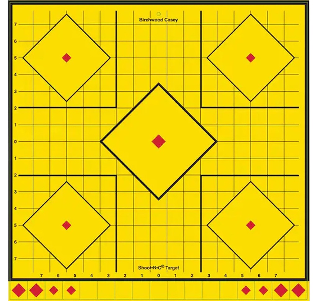 Birchwood Casey LRSIT-5PK Long Range  Self-Adhesive Paper Yellow 17.75" 5-Diamond 5 Pack