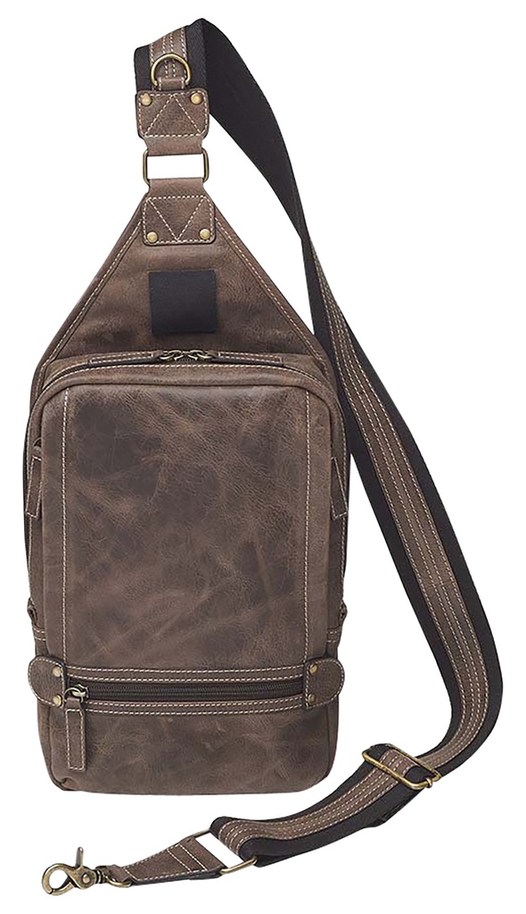 KINGPORT INDUSTRIES LLC Gun Tote'n Mamas/Kingport GTMCZY108 Sling Backpack  Brown Leather Includes Standard Holster