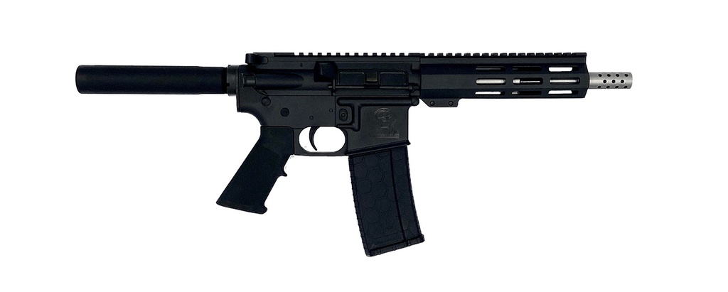 Great Lakes Firearms GL15223SSPBLK AR-15 Pistol 223 Wylde 30+1 7.50" Stainless Barrel, Black, 7" M-LOK Handguard, Buffer Tube (No Brace), A2 Grip