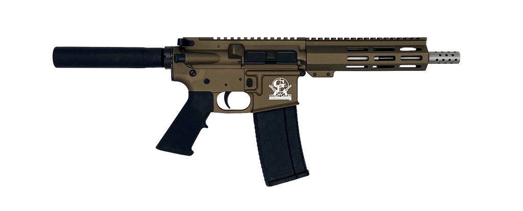 Great Lakes Firearms GL15223SSPBRZ AR-15 Pistol 223 Wylde 30+1 7.50" Stainless Barrel, Bronze Rec, 7" M-LOK Handguard, Buffer Tube (No Brace), Black A2 Grip