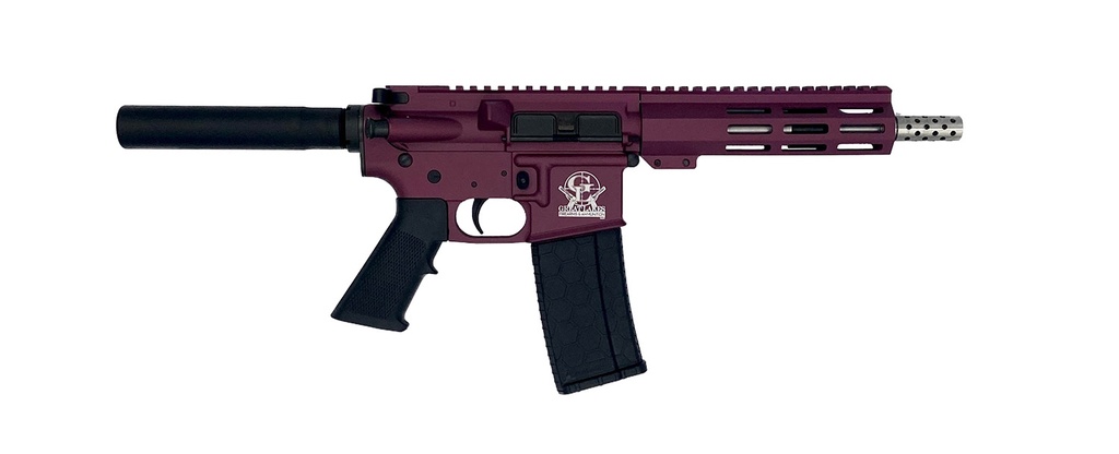 Great Lakes Firearms GL15223SSPCHY AR-15 Pistol 223 Wylde 30+1 7.50" Stainless Barrel, Black Cherry Rec, 7" M-LOK Handguard, Buffer Tube (No Brace), Black A2 Grip