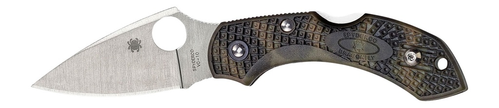 Spyderco C28ZFPGR2 Dragonfly 2  2.30" Folding Plain Satin VG-10 SS Blade/Zome Green Textured FRN Handle Includes Pocket Clip