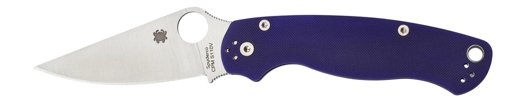 Spyderco C81GPDBL2 Para Military 2  3.42" Folding Plain Satin CPM S110V Blade/Dark Blue Textured G10 Handle Includes Pocket Clip