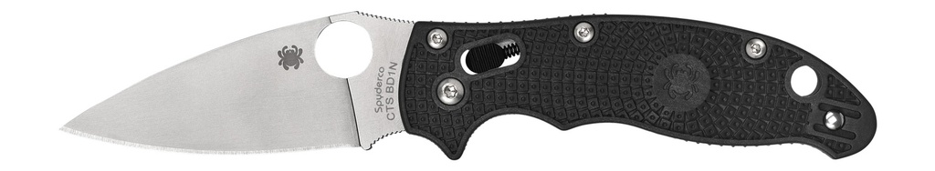 Spyderco C101PBK2 Manix 2 Lightweight 3.37" Folding Plain Satin CTS BD1 SS Blade/Black Bi-Directional Texturing FRCP Handle Includes Pocket Clip