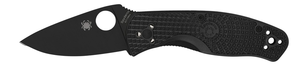 Spyderco C136PBBK Persistence Lightweight 2.75" Folding Plain Black Oxide 8Cr13MoV SS Blade/Black Bi-Directional Texturing FRN Handle Includes Pocket Clip