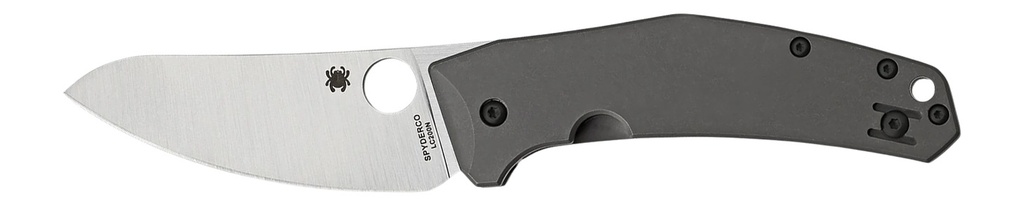 Spyderco C211TIP SpydieChef Salt 3.32" Folding Plain LC200N Blade Satin Titanium Handle Includes Pocket Clip