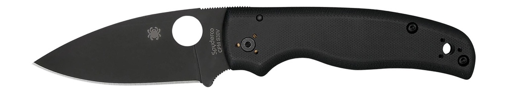 Spyderco C229GPBK Shaman  3.58" Folding Plain Black DLC CPM S30V SS Blade/Black Textured G10 Handle Includes Pocket Clip