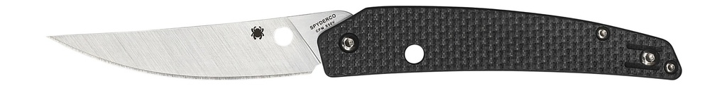 Spyderco C242CFP Ikuchi  3.26" Folding Plain CPM S30V SS Blade/Black Textured Carbon Fiber/G10 Handle Includes Pocket Clip