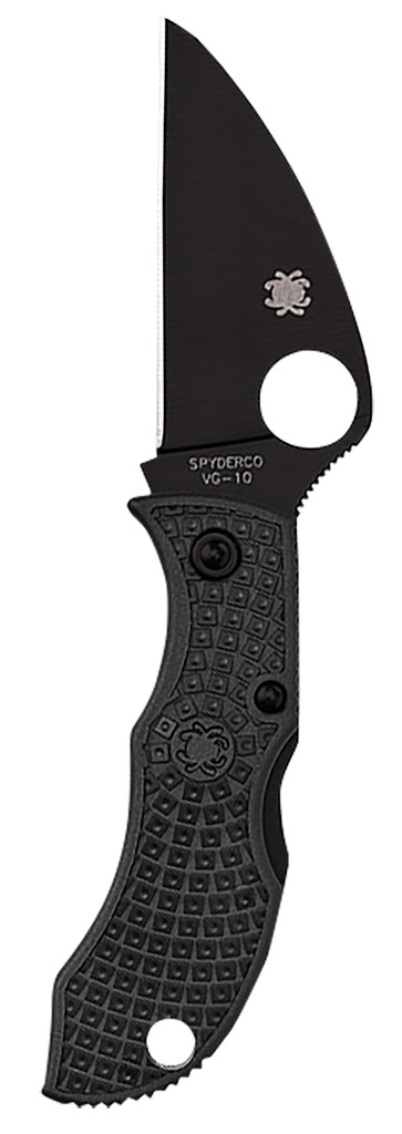 Spyderco MBKWPBK Manbug  1.91" Folding Wharncliffe Plain Non-Reflective Black TiCN VG-10 SS Blade/Black Textured FRN Handle