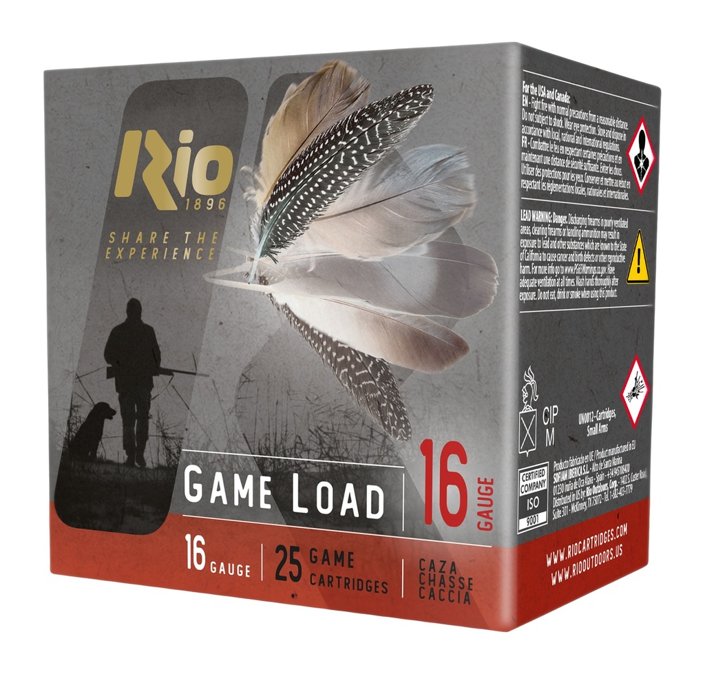 Rio Ammunition RCHV166 Game Load  16Gauge 2.75" 1 1/8oz 6Shot 25 Per Box/10 Case