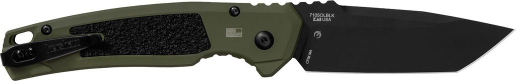 Kershaw 71050LBLK Launch 16 Automatic 3.45" Folding Tanto Plain Black Cerakote CPM M4 Blade, Olive Cerakote w/Black Oxide Hardware Aluminum Handle, Includes Pocket Clip