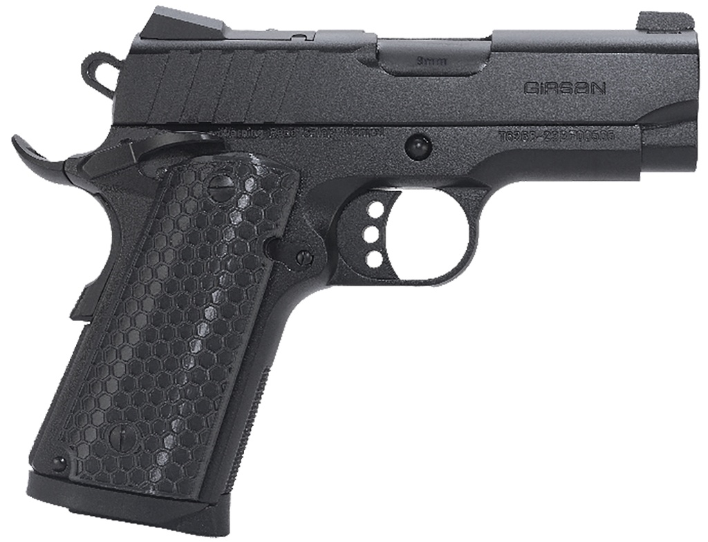 EAA Girsan 391040 MC1911 SC Influencer Sub-Compact 9mm Luger 7+1 3.40" Blued Steel Barrel, Black Cerakote Optic Ready/Serrated Steel Slide & Frame w/Picatinny Rail & Beavertail, Gray Polymer Grip