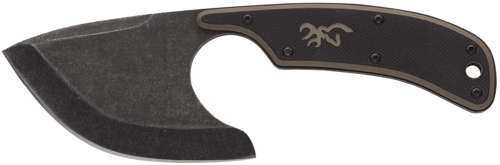 Browning 3220323B Cutoff  Boxed 2.50" Fixed Skinner Plain Black Black Oxide Stonewashed 9Cr14MoV SS Blade, Black/Tan G10 Handle