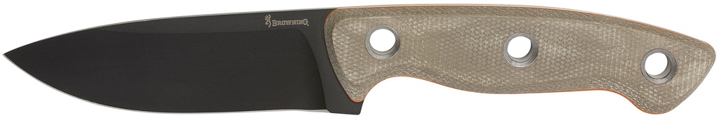 Browning 3220508B Desolation  Small 3.75" Fixed Modified Drop Point Plain Black Powder Coated 440C SS Blade, Tan Micarta Laminate Handle