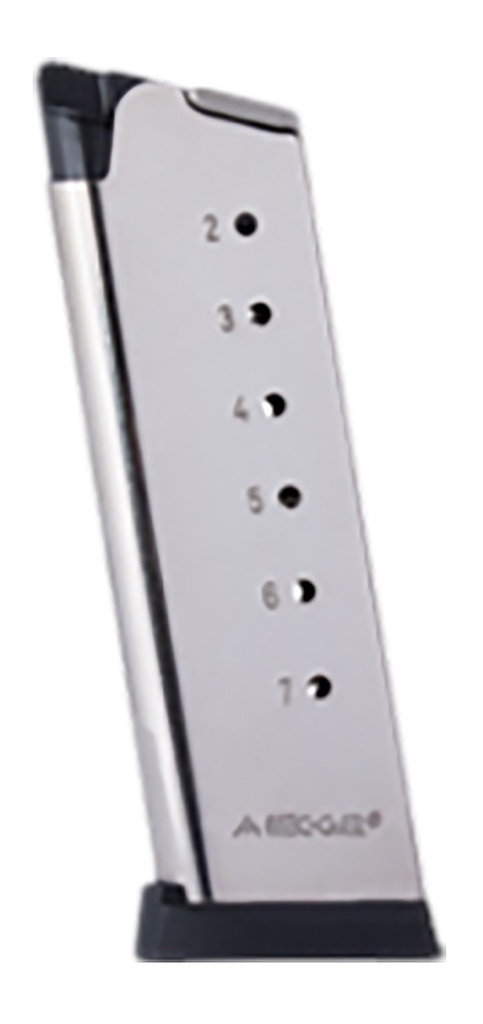 Mec-Gar MGCO4507NPF 1911 Officer 7rd 45 ACP, Nickel Carbon Steel