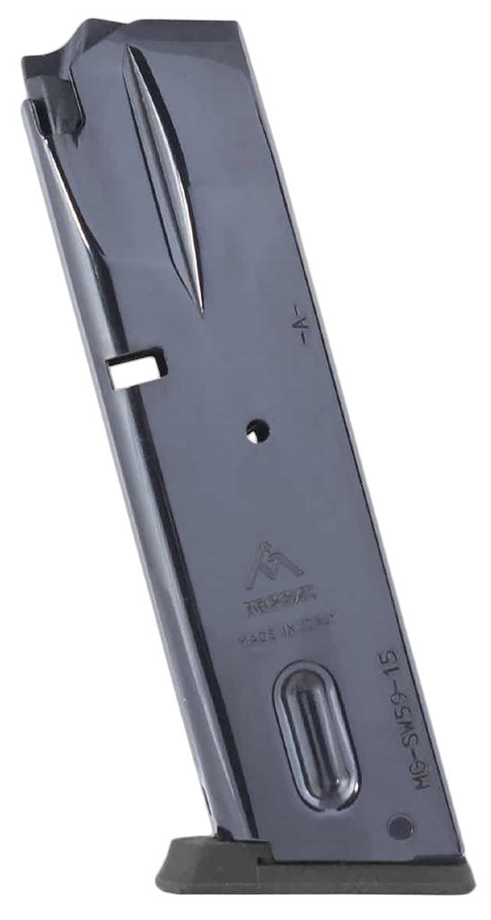 Mec-Gar MGSW5915N S&W  15rd 9mm Luger, Fits S&W 5900 Series/915/910/659 Black Nickel