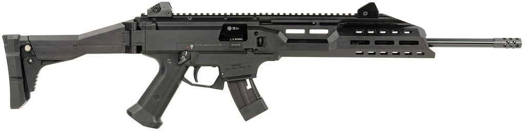 CZ CZ-USA 91368 Scorpion EVO 3 22 LR 10+1 16" Black Threaded Steel Barrel, Picatinny Rail Receiver, M-LOK Handguards, Black Folding/Telescoping Stock, Black Polymer Grips