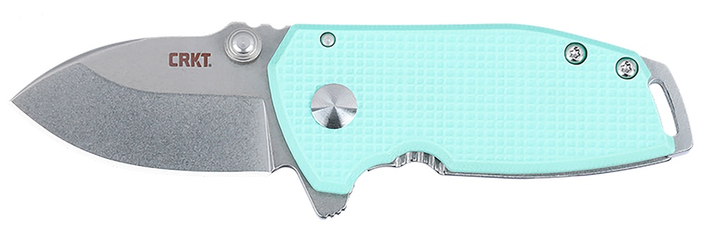 Columbia River CRKT 2485B SQUID  Compact 1.75" Folding Drop Point Plain Stonewashed D2 Steel Blade, Blue G10/SS Handle