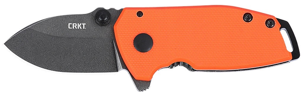 Columbia River CRKT 2486 SQUID  Compact 1.75" Folding Drop Point Plain Stonewashed D2 Steel Blade, Blaze Orange G10/SS Handle