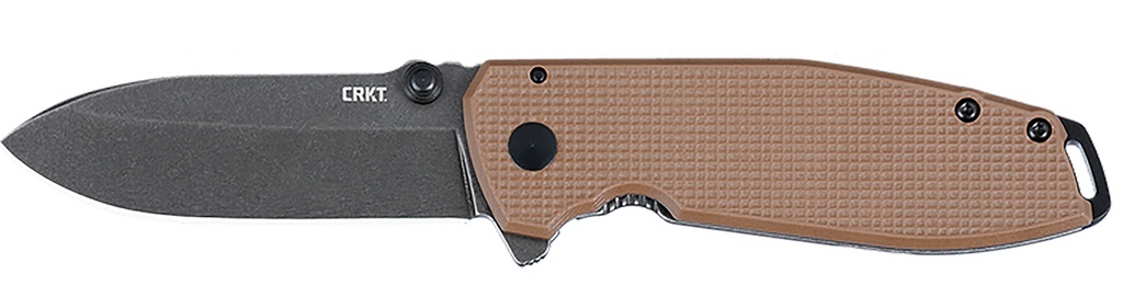 Columbia River CRKT 2495B SQUID XM 2.95" Folding Drop Point Plain Stonewashed D2 Steel Blade, Brown Textured G10/SS Handle