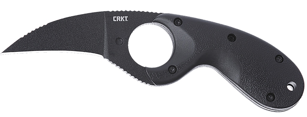 Columbia River CRKT 2516K Bear Claw  2.39" Fixed Hawkbill Plain Black Powder Coated AUS-8A SS Blade, Black Textured GREEN Handle