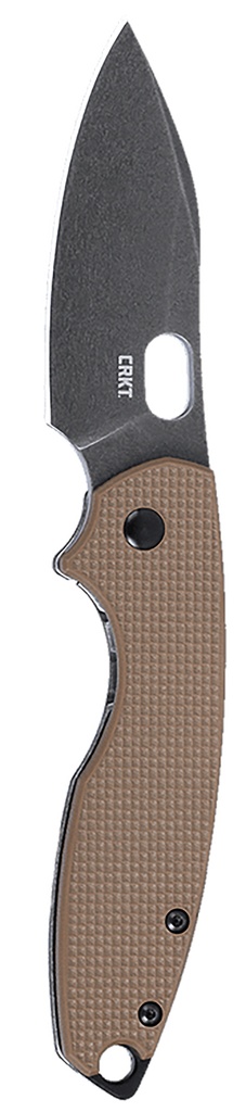 Columbia River CRKT 5317B Pilar III 2.97" Folding Spear Point Plain Stonewashed D2 Steel Blade, Brown G10/SS Handle