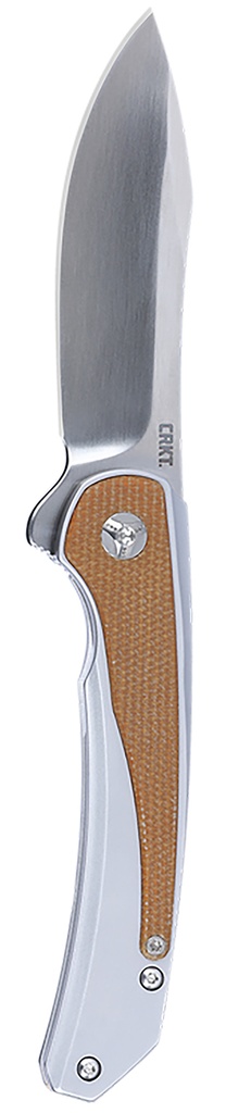 Columbia River CRKT 6070 Padawan  3.01" Folding Wharncliffe Plain Brushed Satin 14C28N Steel Blade, SS w/G10 Coyote Tan Overlays Handle