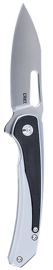 Columbia River CRKT 6075 Padawan  3.01" Folding Wharncliffe Plain Brushed Satin 14C28N Steel Blade, SS w/G10 Black Overlays Handle