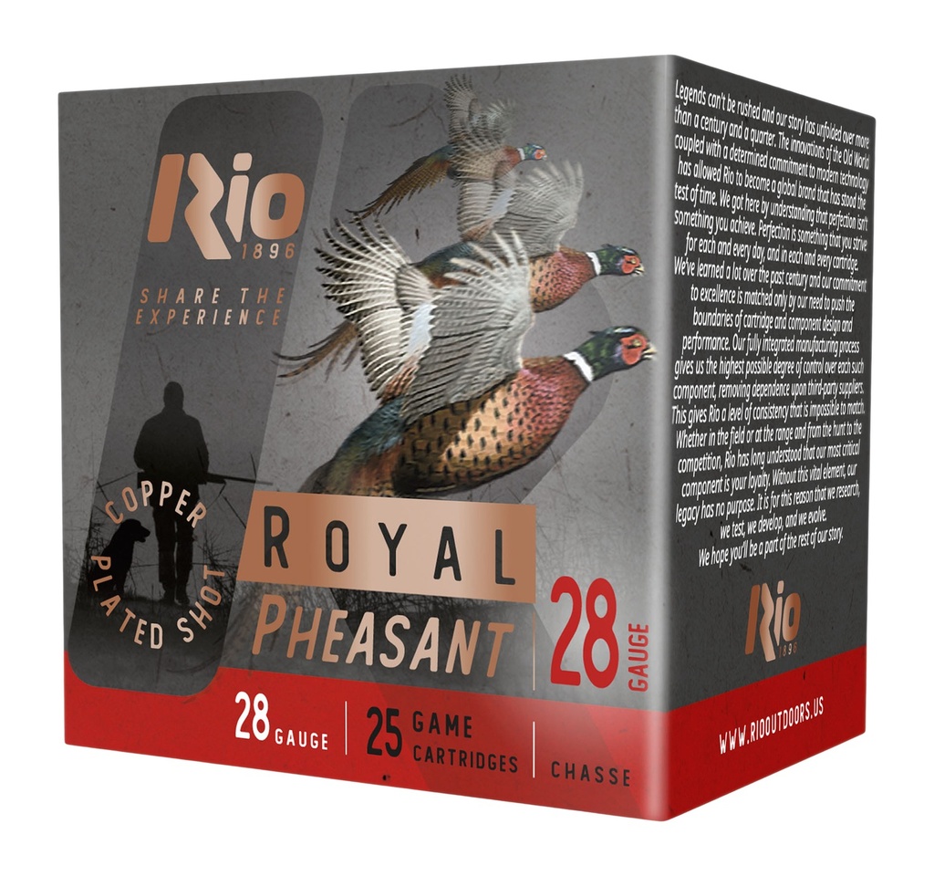 Rio Ammunition RPC285 Royal Pheasant  28Gauge 2.75" Copper-Plated 5Shot