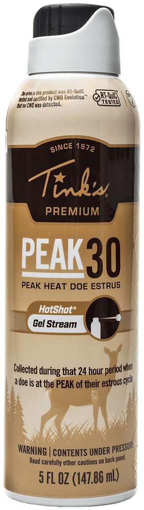 Tinks W6264 Peak30 Hot Shot Deer Doe In Estrus Scent Gel 5 oz Gel Stream
