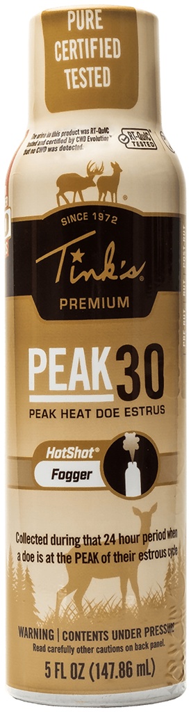Tinks W5503 Peak30 Hot Shot Deer Doe In Estrus Scent 5 oz Fogger