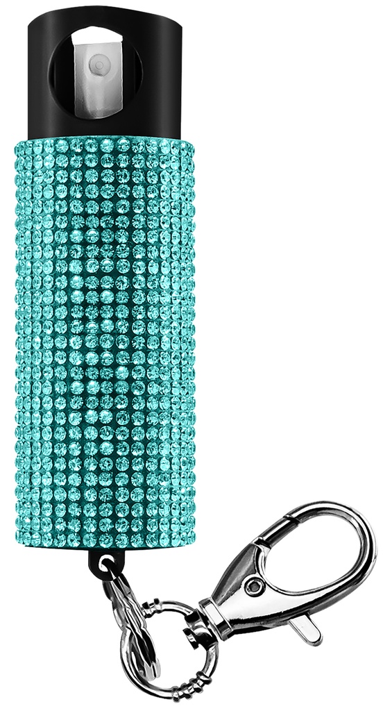 SKYLINE USA INC PSGDBOTL Pepper Spray Bling-It-On 18% OC/UV Dye Range 16ft 0.50oz Teal Includes Keychain