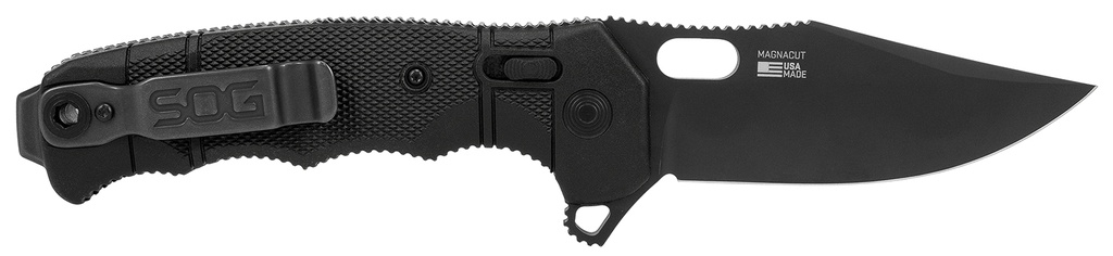 S.O.G SOG12211357 Seal XR 3.90" Folding Clip Point Plain Black MagnaCut Blade, Black Textured GREEN/Titanium Handle