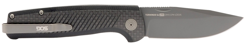 S.O.G SOGTM1006BX Terminus SJ LTE 2.90" Folding Plain Black TiNi S35VN SS Blade, Graphite Textured G10 Handle