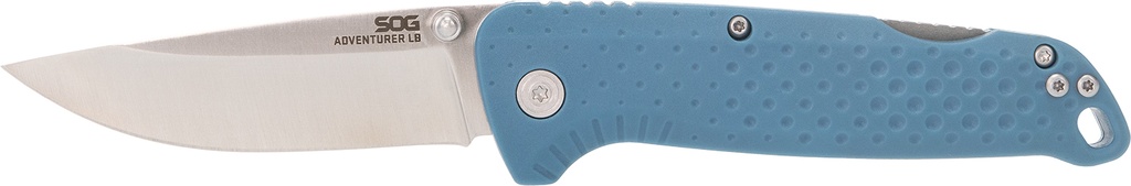 S.O.G SOG13110343 Adventure LB 3.50" Folding Drop Point Plain Satin 5Cr13MoV SS Blade, Nordic Blue Textured GREEN Handle